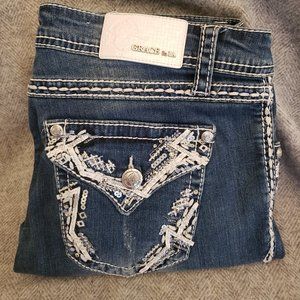 Grace In LA Women's Bling Denim Capri Size 31